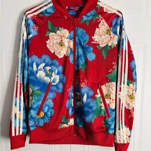 Rare Adidas x Farm Rio Red Chita Floral Track Jacket